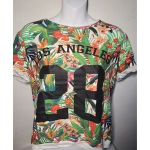 Forever 21 tropical Los Angeles crop top